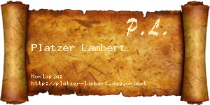 Platzer Lambert névjegykártya